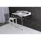 Kingston Brass 36 Carrara Marble Console Sink with Acrylic Legs, Marble WhitePolished Nickel LMS36MA6 - alternate 4
